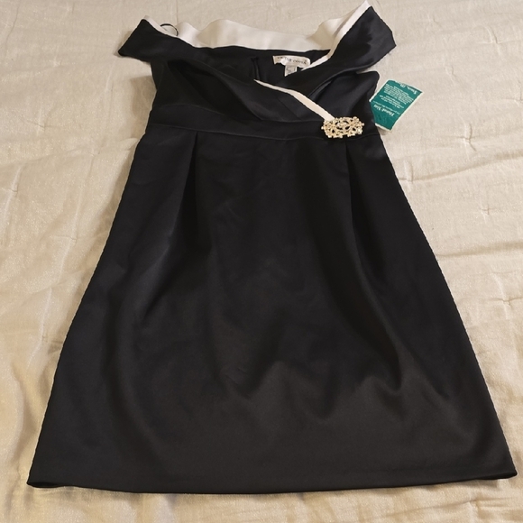 Victor Costa Black and White Jewel Midi Dress - Picture 11 of 16